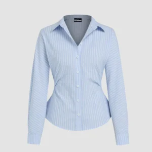 Collar Striped Long Sleeve Shirt