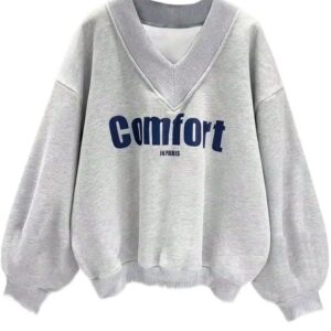 Graphic V-Neck Sweatshirt