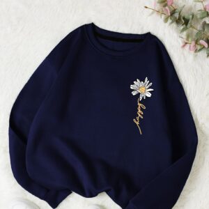 Navy Blue Crew Neck Sweatshirt