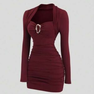 ruched bodycon mini dress