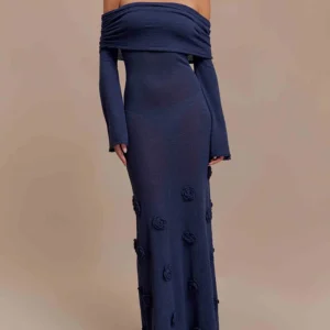 Off Shoulder Knit Rose Dress