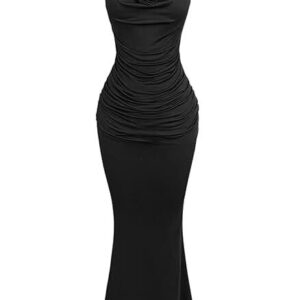 Black Halter Backless Fitted Mermaid Dress