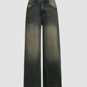 High Waist Straight Leg Jeans