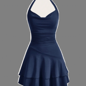 Navy Halter Neck Dress.