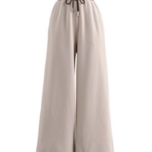 Wide-leg drawstring pants
